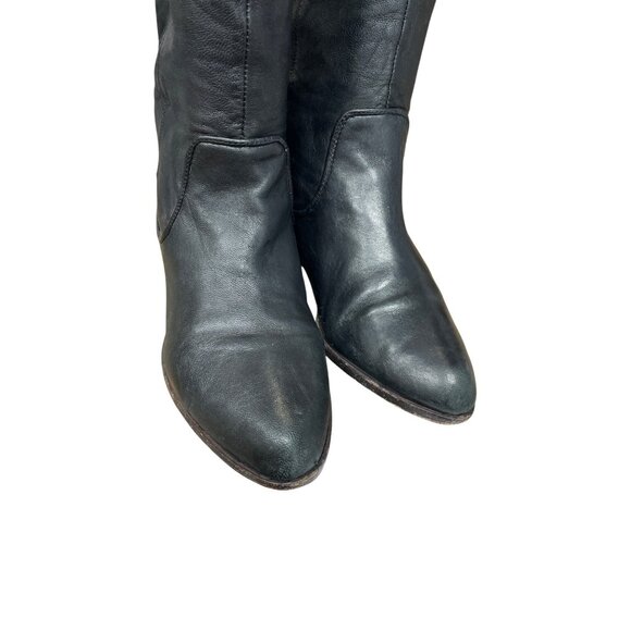 Frye Slouch Womans Black Leather Below Knee Riding Boots SZ 8M SKU 9399 - Picture 6 of 12